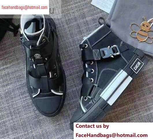 Dior Canvas High-top Sneakers Black with Belt 2020