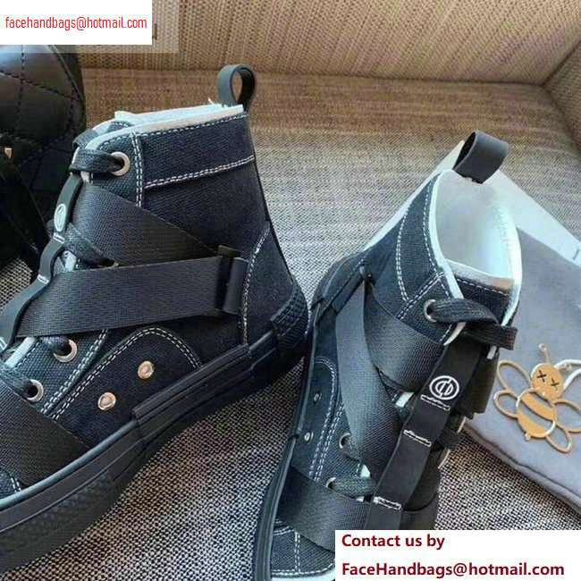 Dior Canvas High-top Sneakers Black with Belt 2020 - Click Image to Close