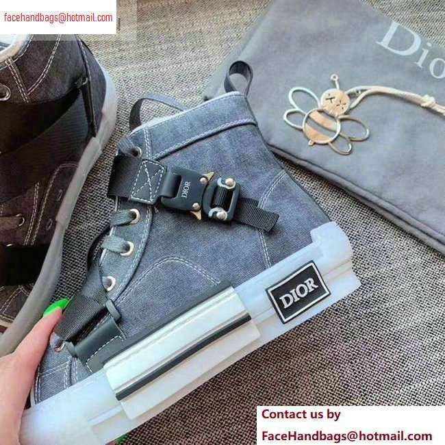 Dior Canvas High-top Sneakers Gray with Belt 2020