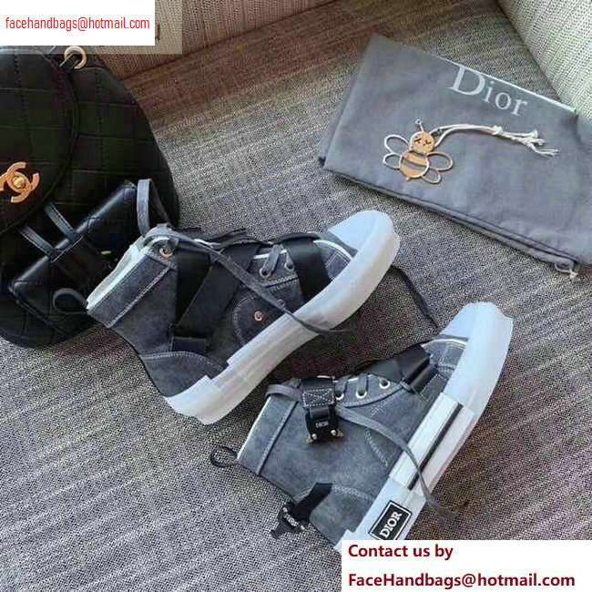 Dior Canvas High-top Sneakers Gray with Belt 2020