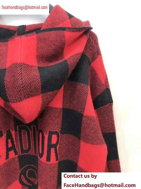 Dior Check J'adior Hoodie Sweater Black/Red 2020