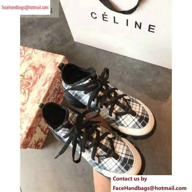 Dior D-Connect Sneakers in Neoprene Tartan Black/White 2020 - Click Image to Close