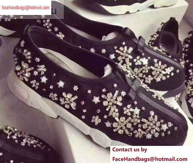 Dior Embroidered Fusion Technical Fabrics Sneakers Black/Flower 2020