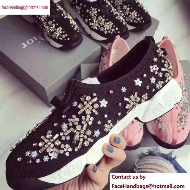Dior Embroidered Fusion Technical Fabrics Sneakers Black/Flower 2020 - Click Image to Close