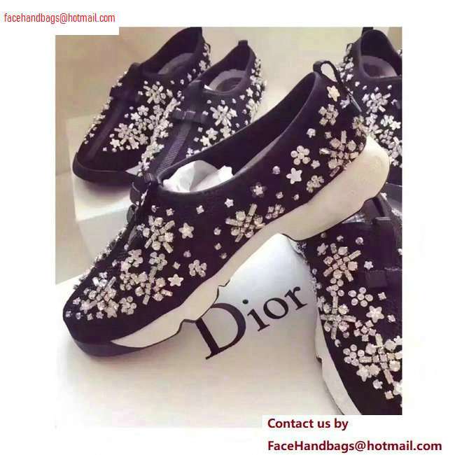Dior Embroidered Fusion Technical Fabrics Sneakers Black/Flower 2020 - Click Image to Close