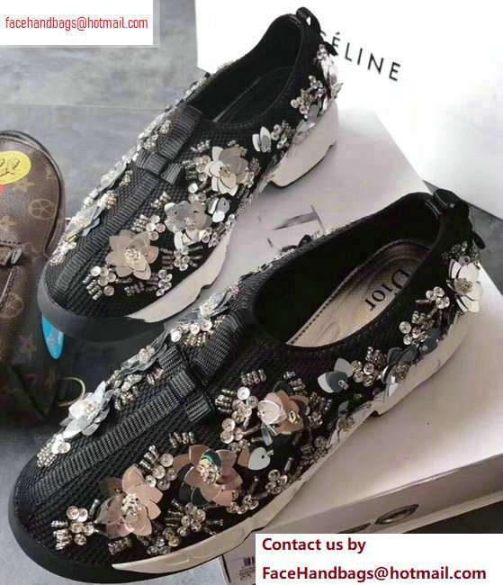 Dior Embroidered Fusion Technical Fabrics Sneakers Black/Silver 2020