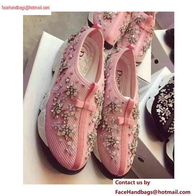 Dior Embroidered Fusion Technical Fabrics Sneakers Pink/Flower 2020 - Click Image to Close