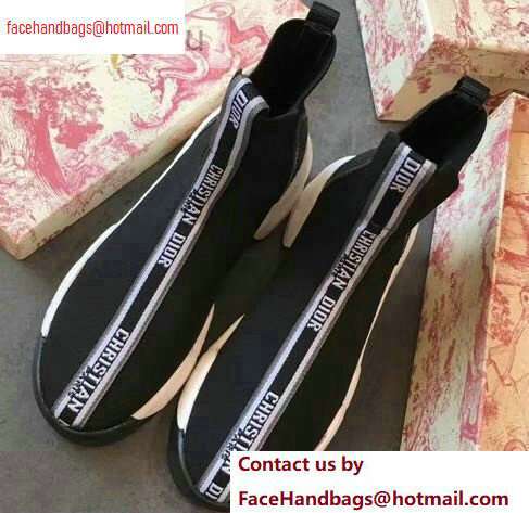 Dior F. Two Point Zero High-top Sneakers in Technical Knit Black 2020