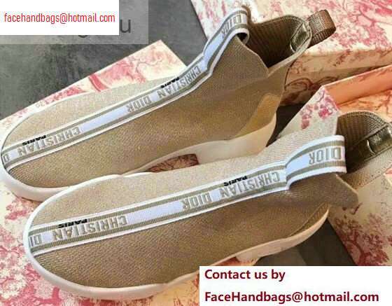 Dior F. Two Point Zero High-top Sneakers in Technical Knit Camel 2020