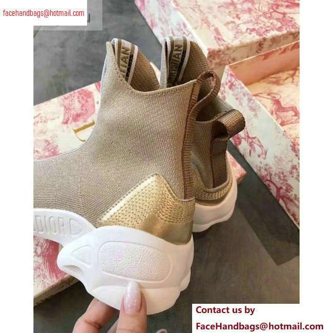 Dior F. Two Point Zero High-top Sneakers in Technical Knit Camel 2020 - Click Image to Close