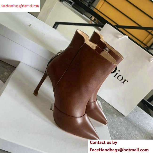 Dior Heel 10cm Star Ankle Boots Brown 2020