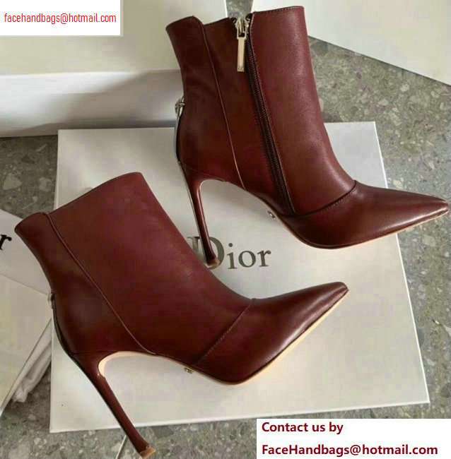 Dior Heel 10cm Star Ankle Boots Burgundy 2020 Dior Heel 10cm Star Ankle Boots Burgundy 2020