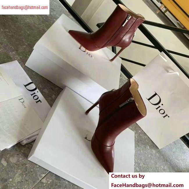 Dior Heel 10cm Star Ankle Boots Burgundy 2020 - Click Image to Close
