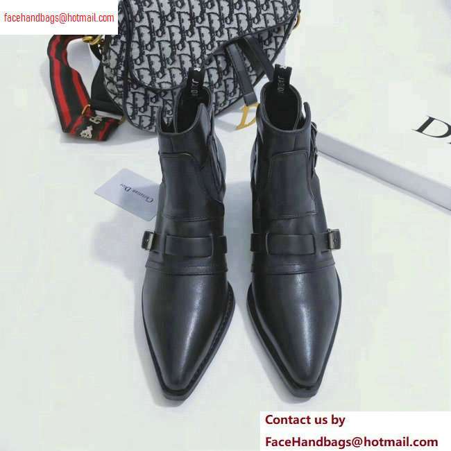Dior Heel 4.5cm Belt Calfskin Ankle Boots Black 2020