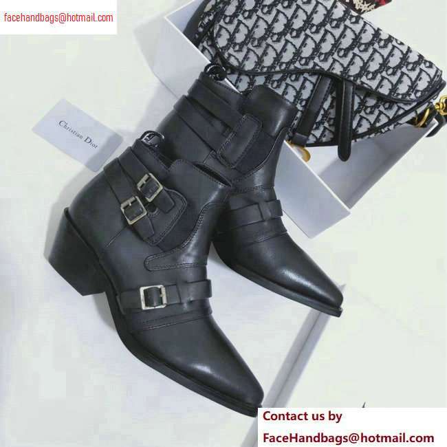 Dior Heel 4.5cm Belt Calfskin Ankle Boots Black 2020 - Click Image to Close