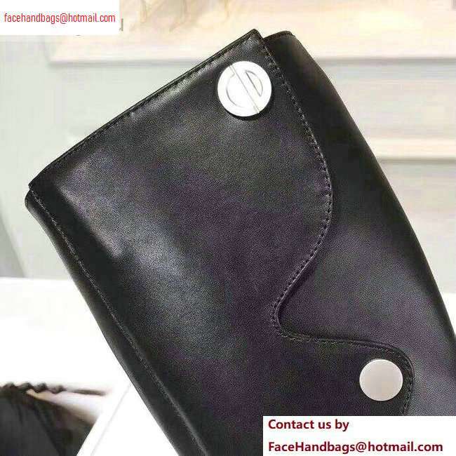 Dior Heel 4cm Button Calfskin High Boots Black 2020