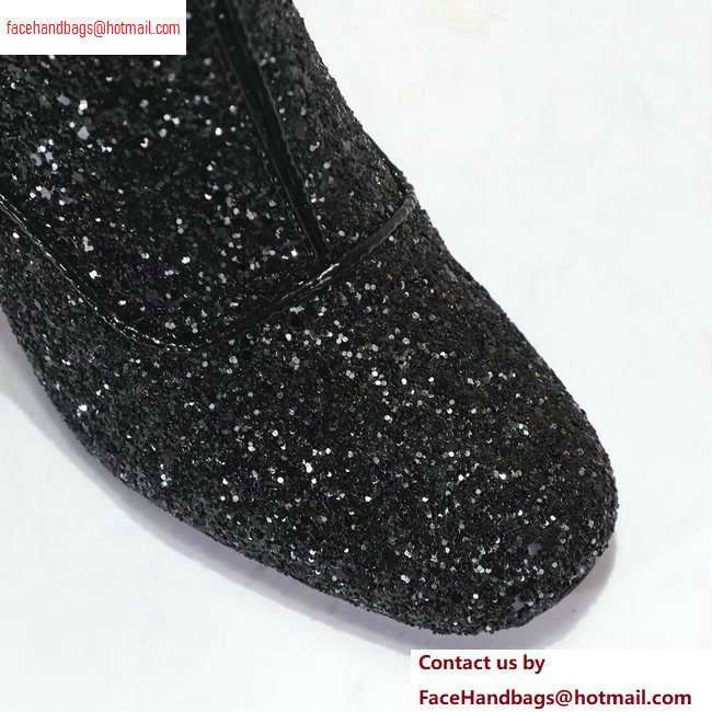 Dior Heel 6.5cm D-Circus Low Boots in Glitter Black 2020