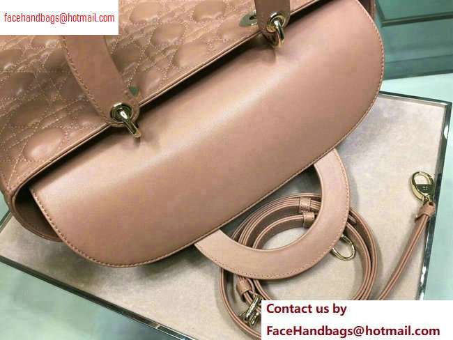 Dior Large Lady Dior Bag in nude pink sheepskin Leather with Gold Hardware