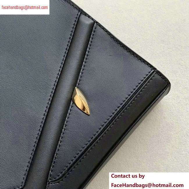Fendi Bag Bugs Eyes Slim Pouch Clutch Bag Leather Black 2020 - Click Image to Close