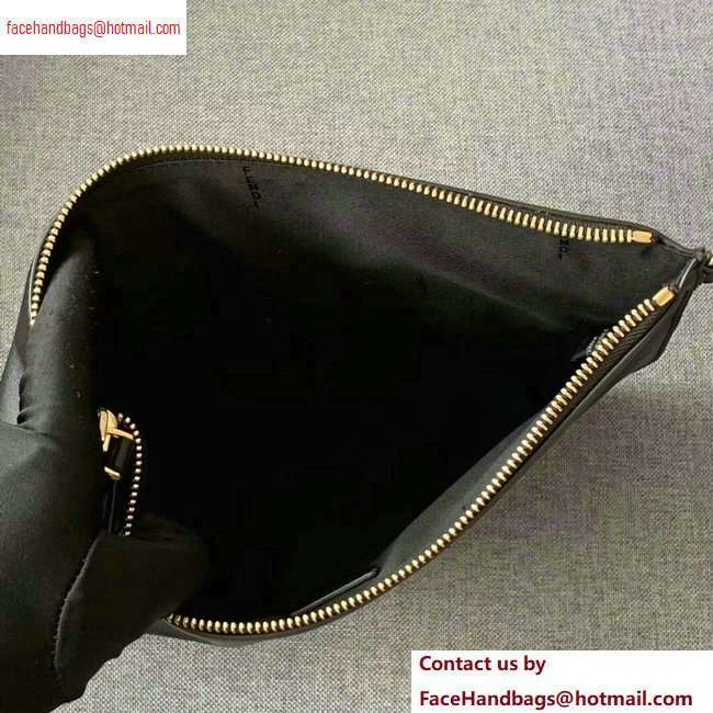 Fendi Bag Bugs Eyes Slim Zippered Pouch Clutch Bag Leather Black 2020