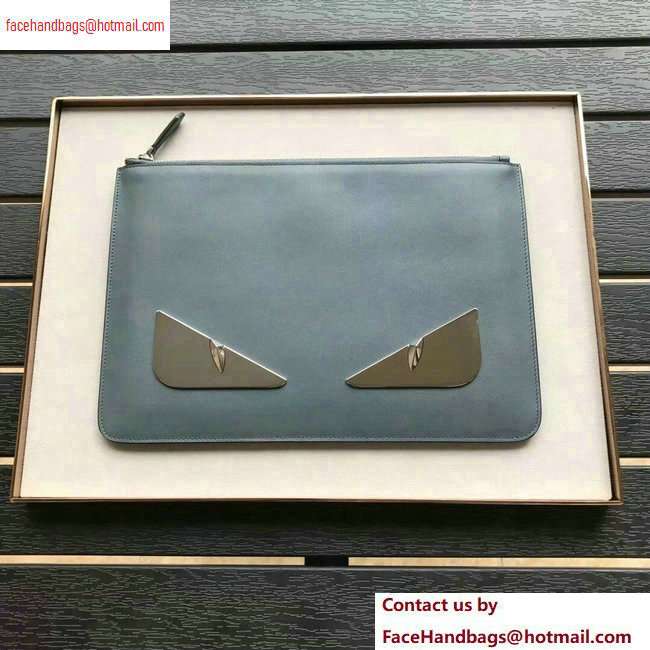 Fendi Bag Bugs Metal Eyes Pouch Clutch Bag Gray - Click Image to Close