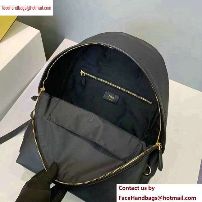 Fendi Bag Bugs Nylon Large Backpack Bag Black/Gold Eyes 2020 - Click Image to Close