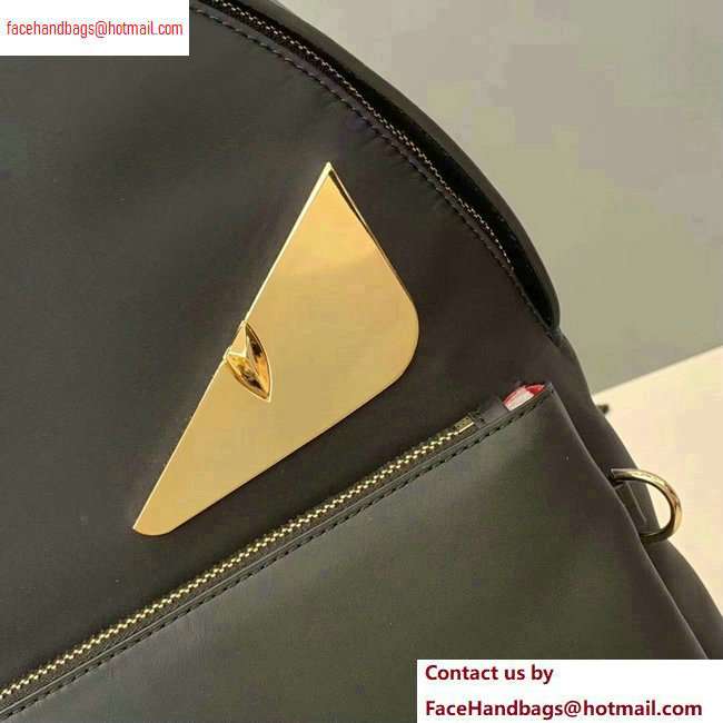 Fendi Bag Bugs Nylon Large Backpack Bag Black/Gold Eyes 2020 - Click Image to Close