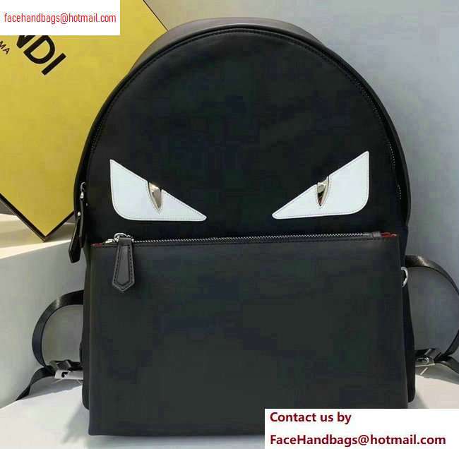 Fendi Bag Bugs Nylon Large Backpack Bag Black/White Eyes 2020