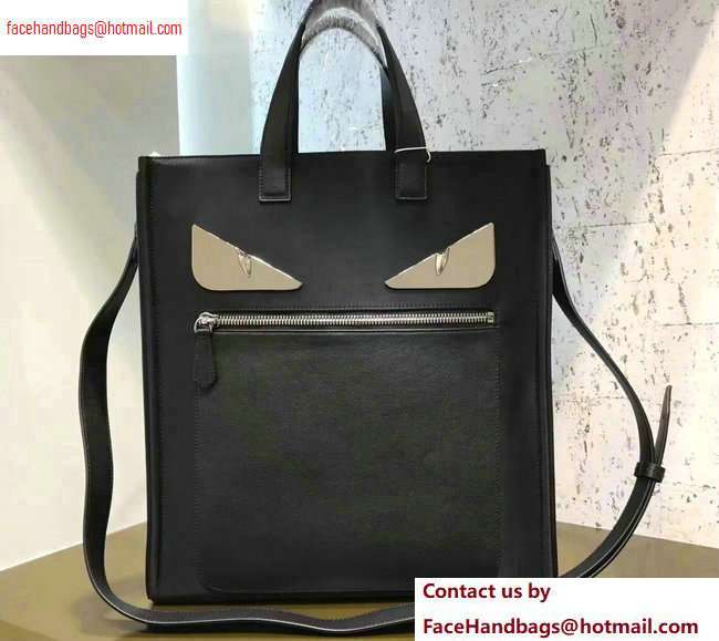 Fendi Bag Bugs Shopping Tote Bag Black/Metal Eyes 2020