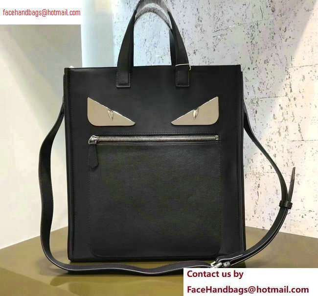 Fendi Bag Bugs Shopping Tote Bag Black/Metal Eyes 2020