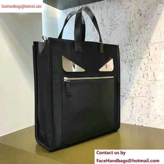 Fendi Bag Bugs Shopping Tote Bag Black/Metal Eyes 2020