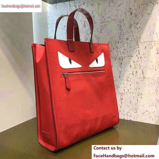 Fendi Bag Bugs Shopping Tote Bag Red/White Eyes 2020