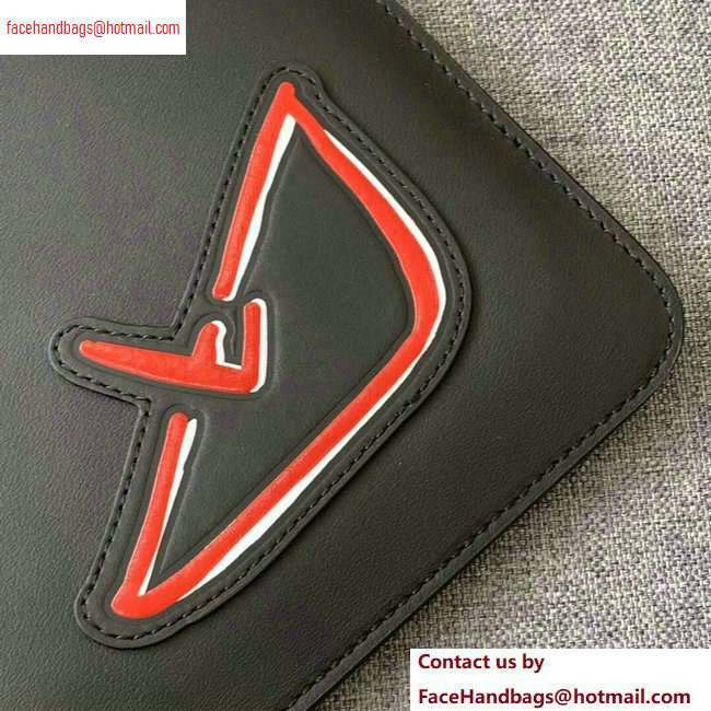 Fendi Bag Bugs Slim Pouch Clutch Bag Black/Red Diabolic Eyes 2020 - Click Image to Close