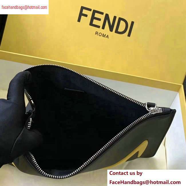 Fendi Bag Bugs Slim Pouch Clutch Bag Black/Yellow Diabolic Eyes 2020 - Click Image to Close