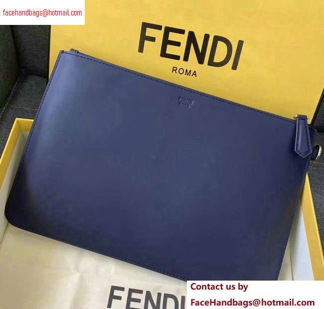 Fendi Bag Bugs Slim Pouch Clutch Bag Blue/White Diabolic Eyes 2020