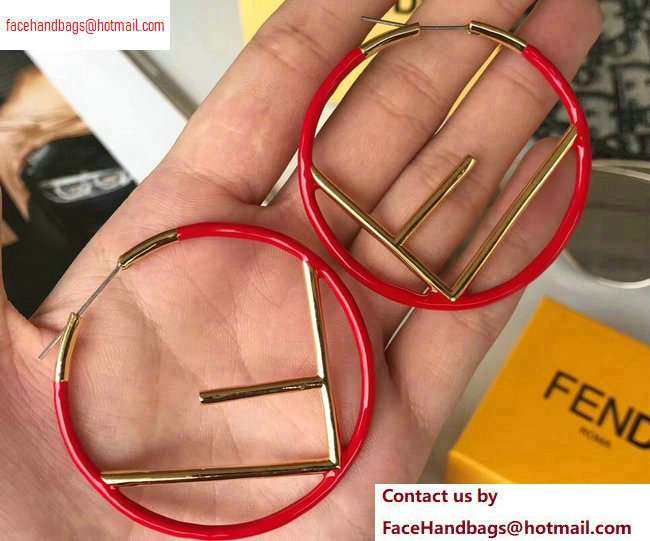 Fendi F Is Fendi Hoop Earrings Red - Click Image to Close