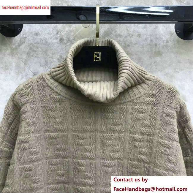 Fendi FF Logo Embossed Sweater Camel 2020