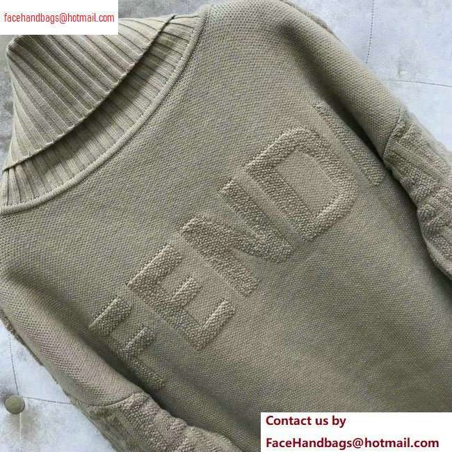 Fendi FF Logo Embossed Sweater Camel 2020