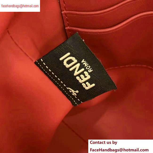 Fendi FF Logo Fabric Medium Slim Pouch Bag Black/Red Piping 2020 - Click Image to Close