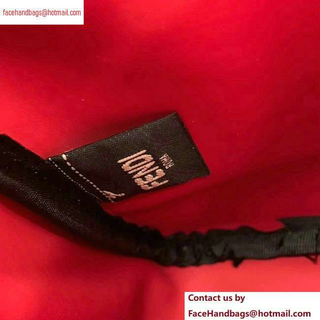 Fendi FF Logo Fabric Small Messenger Cross-body Bag Black/Red Piping 2020 - Click Image to Close