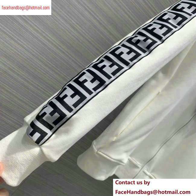 Fendi FF Logo Trim Jacket and Pants Suit White 2020