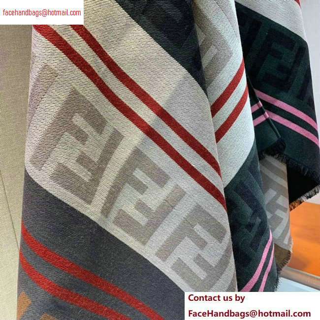 Fendi FF and Stripe Large Enveloping Poncho 2020