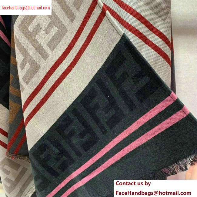 Fendi FF and Stripe Large Enveloping Poncho 2020