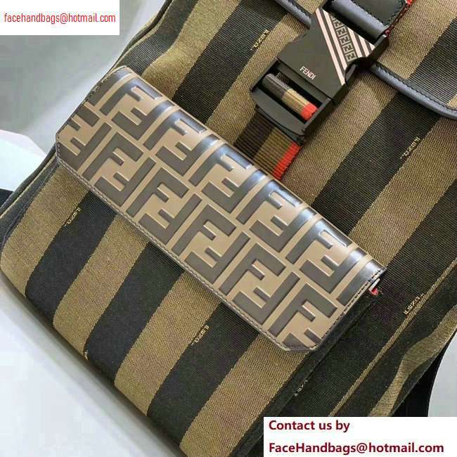 Fendi Jacquard Fabric FF Motif Wide-design Backpack Bag Brown Pequin Striped 2020 - Click Image to Close