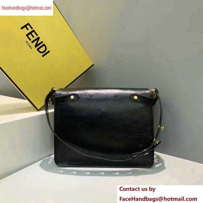 Fendi Leather Kan U Large Bag Glossy Black 2020 - Click Image to Close
