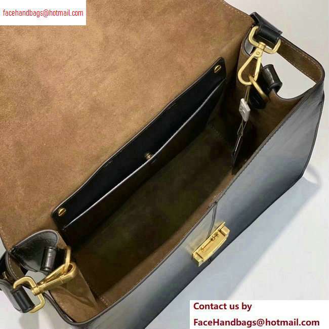 Fendi Leather Kan U Large Bag Glossy Black 2020