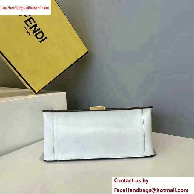 Fendi Leather Kan U Large Bag White 2020 - Click Image to Close