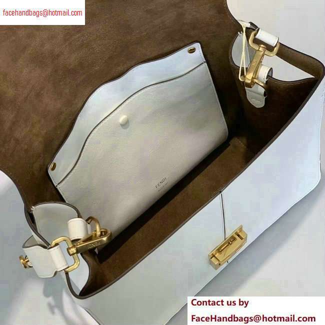 Fendi Leather Kan U Large Bag White 2020