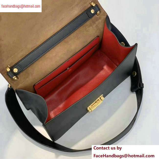 Fendi Leather Kan U Medium Bag Black 2020