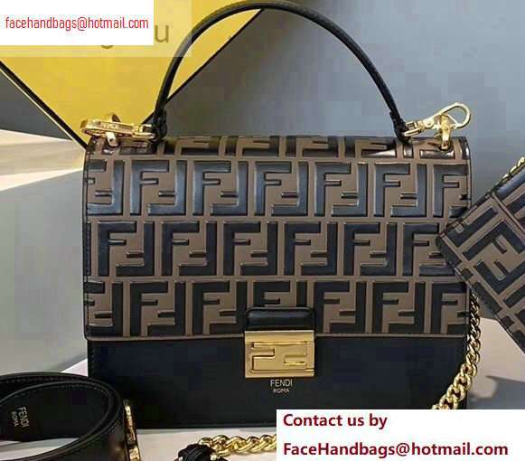 Fendi Leather Kan U Medium Bag Embossed FF Pattern 2020 Fendi Leather Kan U Medium Bag Embossed FF Pattern 2020